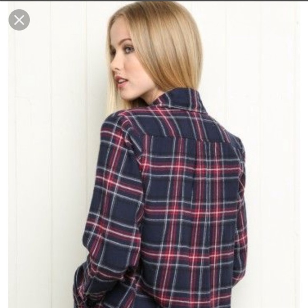 Brandy Melville Blue and Red Plaid Flannel ❤️